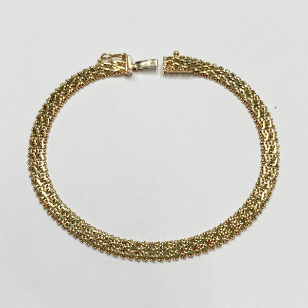 14k Fancy Weave Link Bracelet