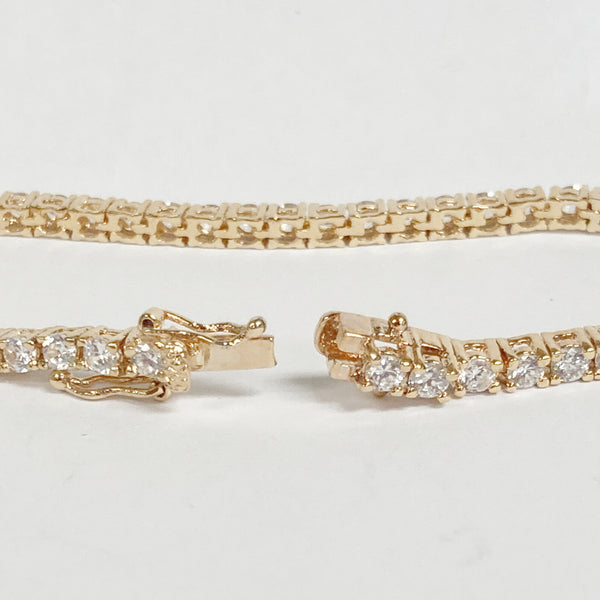 Sterling Silver/Gold-Plated CZ Tennis Bracelet