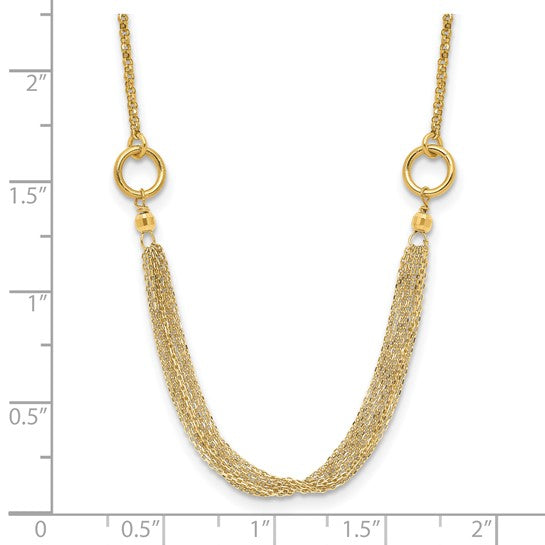 14k Diamond-Cut Multi-Strand Necklace