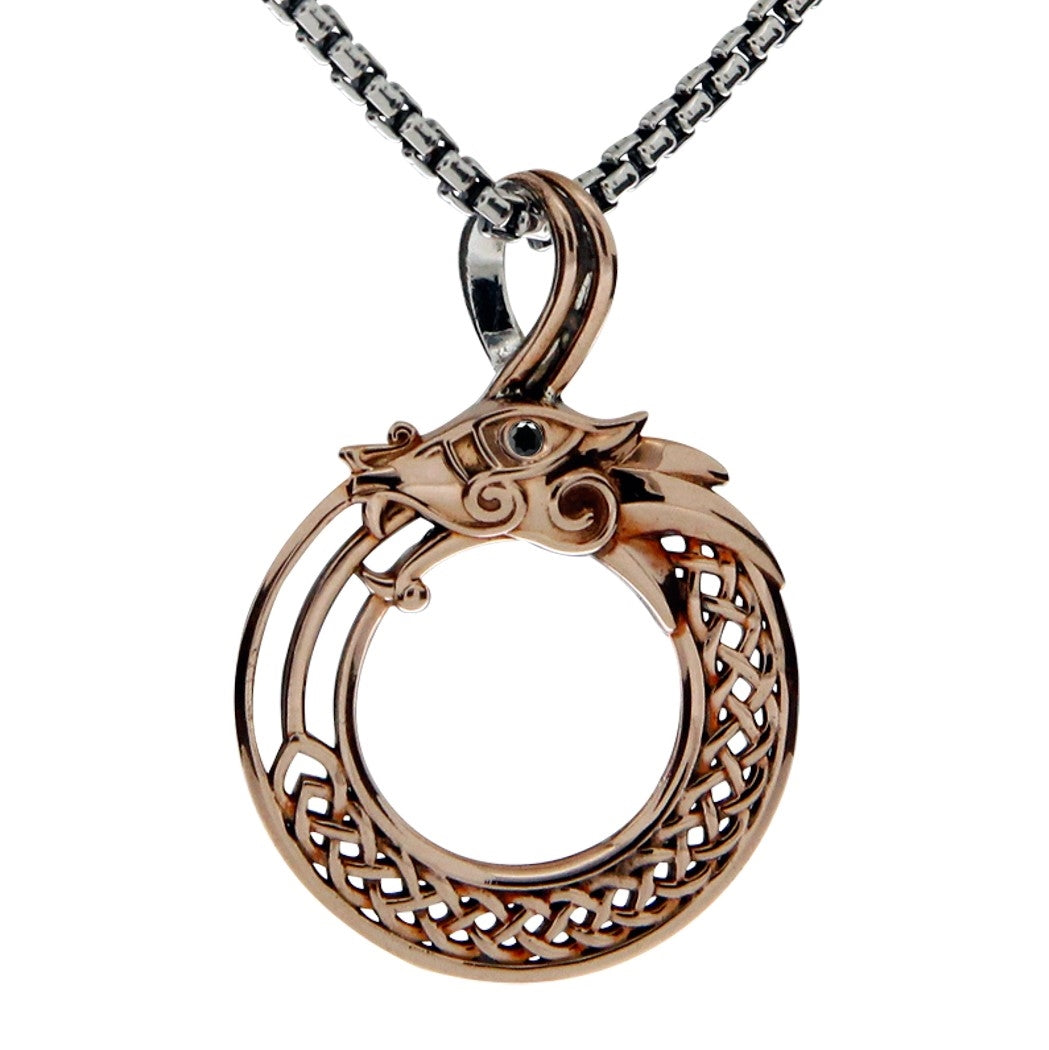 Two-Tone Black Cubic Zirconia Large Dragon Pendant – Welch