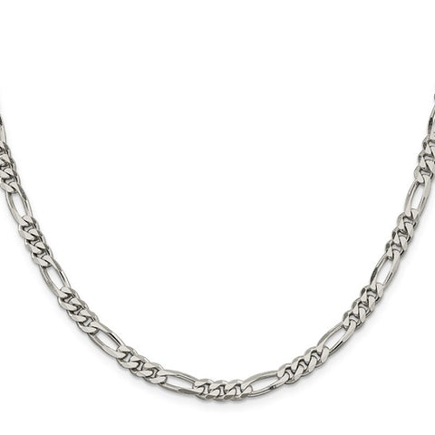 24" Sterling Silver 5.5mm Figaro Chain