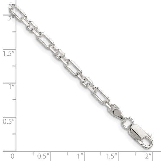 Sterling Silver Long & Short Cable Link Bracelet
