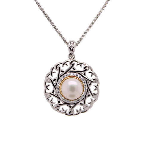 10K and Sterling Silver Pearl Aphrodite Necklace