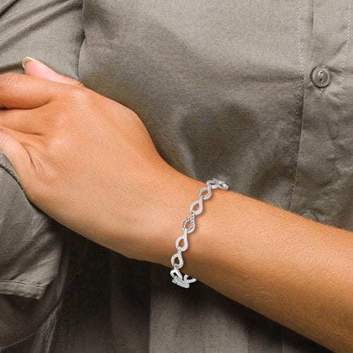 10K Polished, Diamond Cut Fancy Link Bracelet