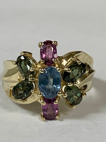 10k Multi-Color Sapphire Ring