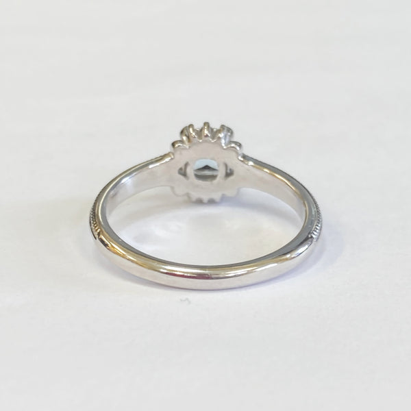 10KWG 1/2CT Aquamarine and Diamond Ring