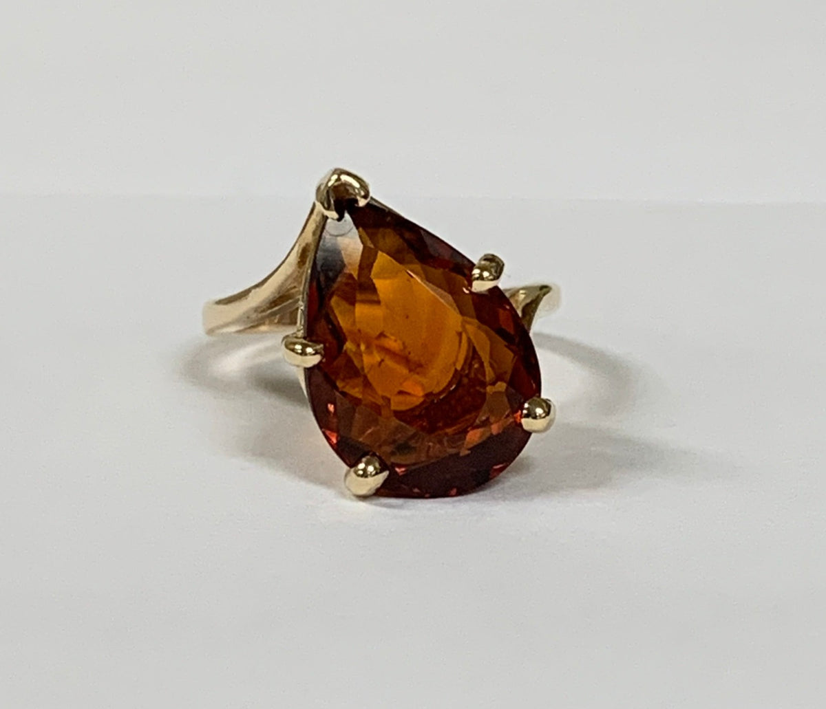 ON SALE Beautiful Madeira citrine ring orders handmade in sterling silver with a pear shape stone