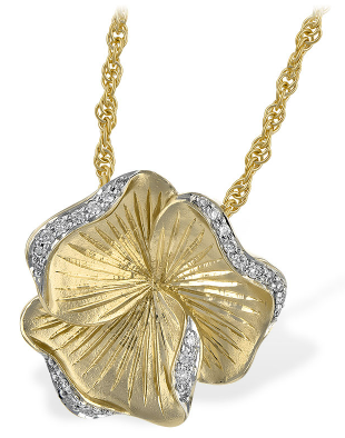 14K Diamond Flower Necklace