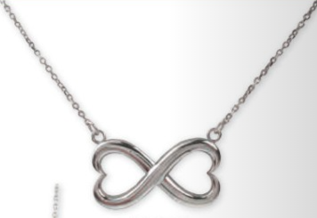 Sterling Silver Infinite Love Double Heart Necklace