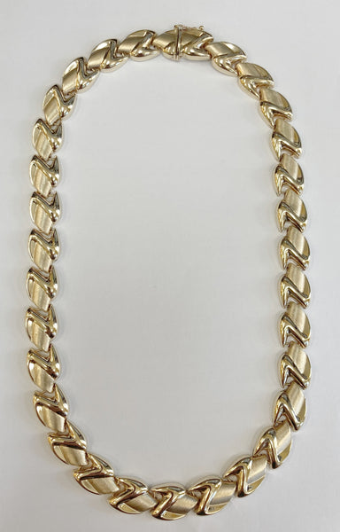 14k Fancy Hollow Link Necklace