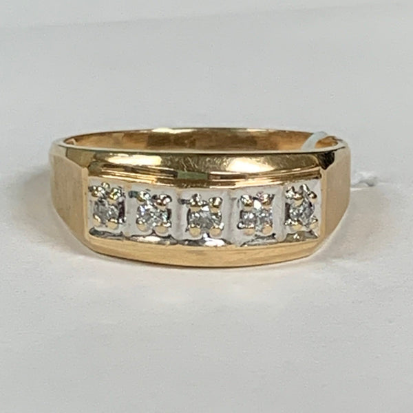 14k 5-Diamond Men's Ring