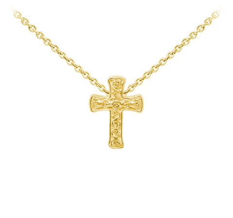 Filigree Cross Sterling Silver Dainty Necklace
