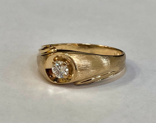 14k 1/4ct. Diamond Gent's Ring