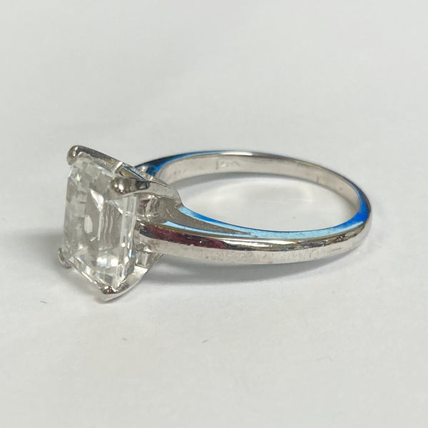 14k Emerald-Cut Cubic Zirconia Ring