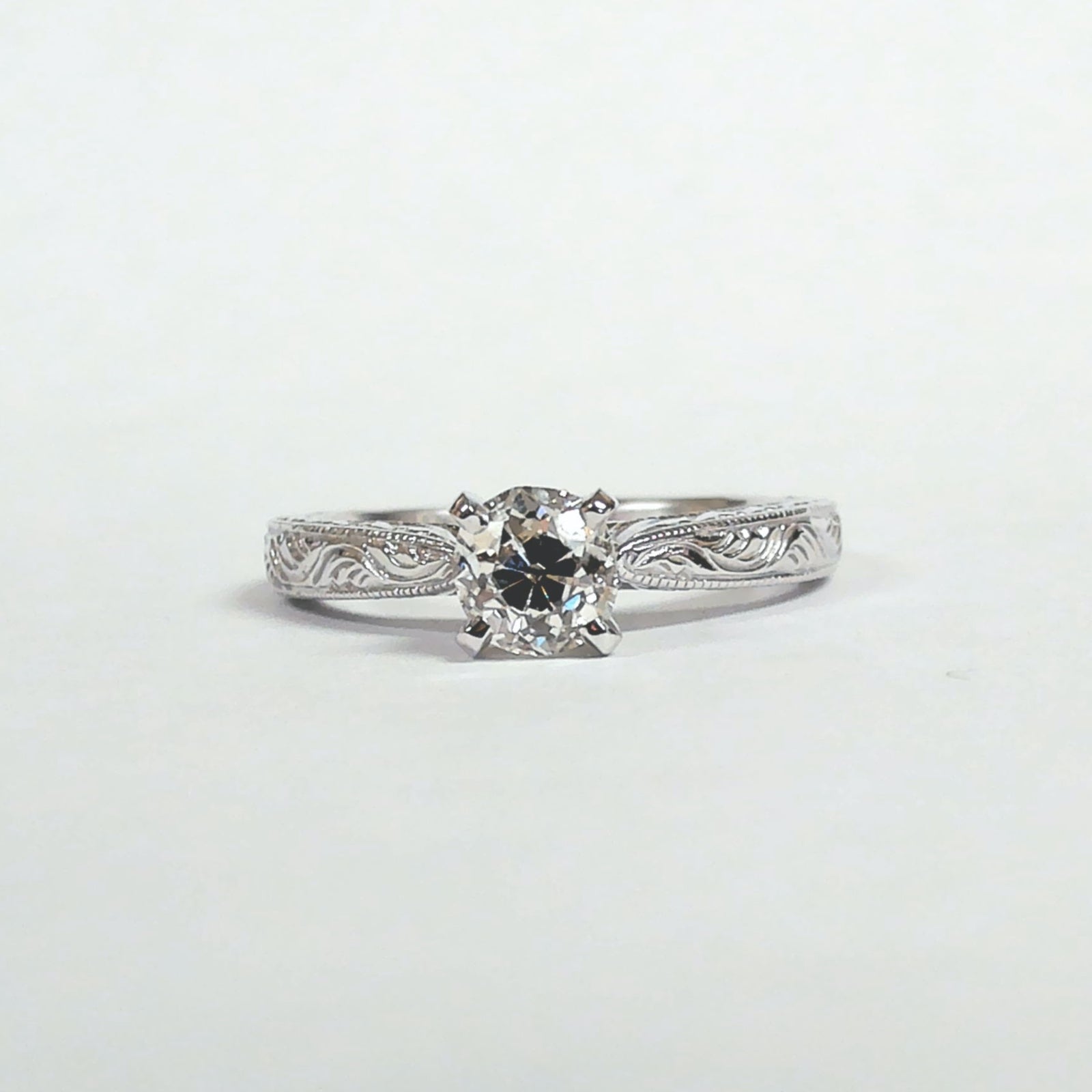 Vintage-Inspired Solitaire Ring with CA 1880 Diamond