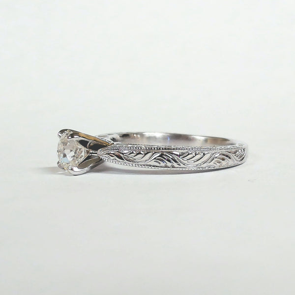 Vintage-Inspired Solitaire Ring with CA 1880 Diamond