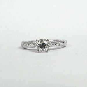 Vintage-Inspired Solitaire Ring with CA 1880 Diamond