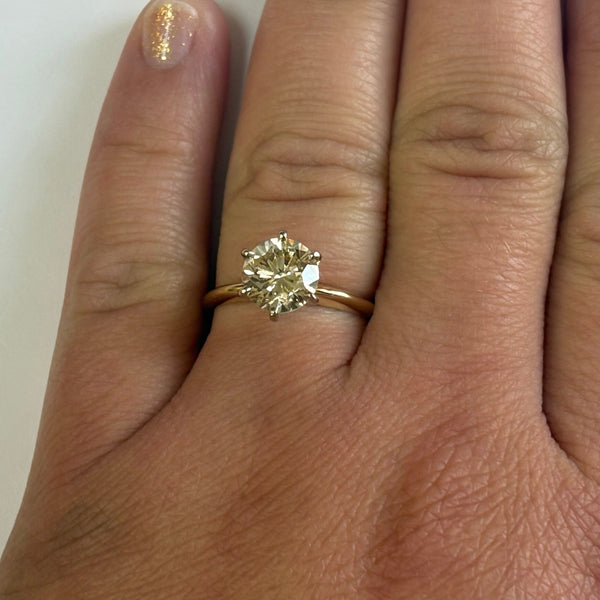 2.05CT Natural Diamond Solitaire Engagement Ring