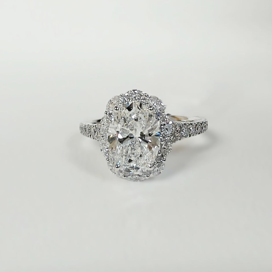 Platinum 2.65TW LAB GROWN Oval-Cut Diamond Engagement Ring