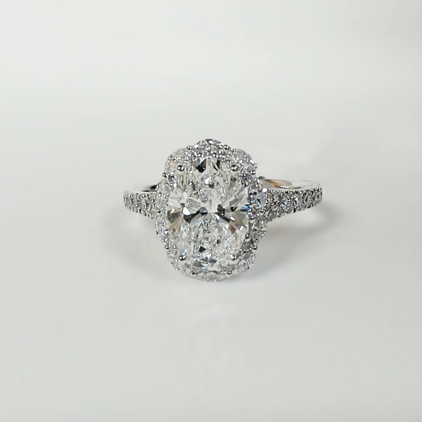 Platinum 2.65TW LAB GROWN Oval-Cut Diamond Engagement Ring