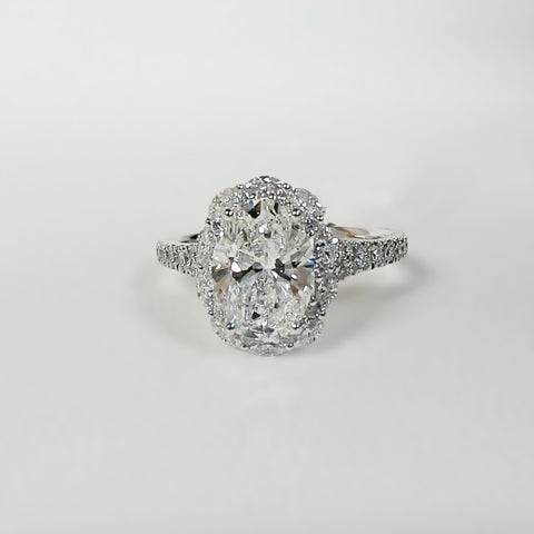 Platinum 2.65TW LAB GROWN Oval-Cut Diamond Engagement Ring