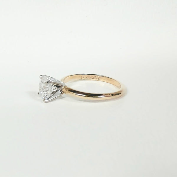 14K 6MM CZ Solitaire Ring