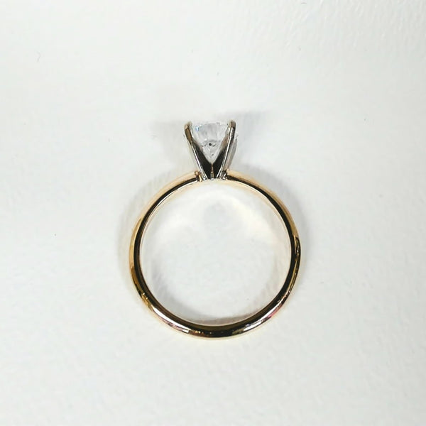 14K 6MM CZ Solitaire Ring