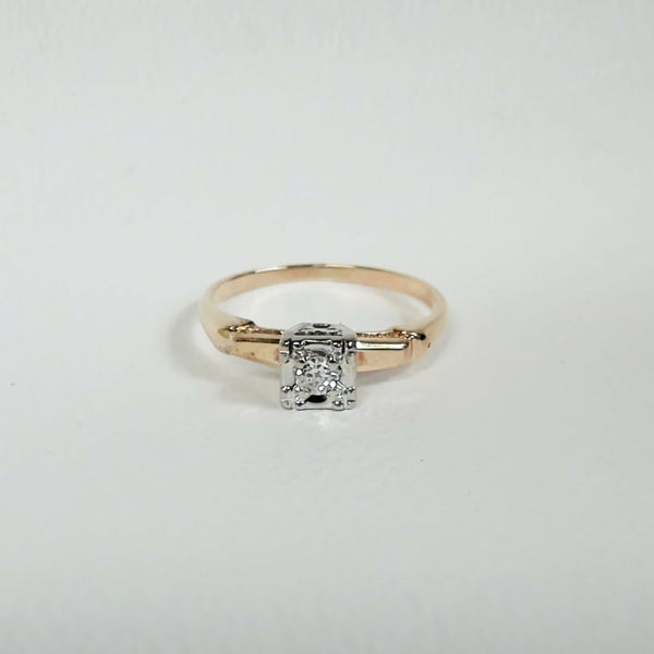 14K .05CT Diamond Illusion-Set Solitaire