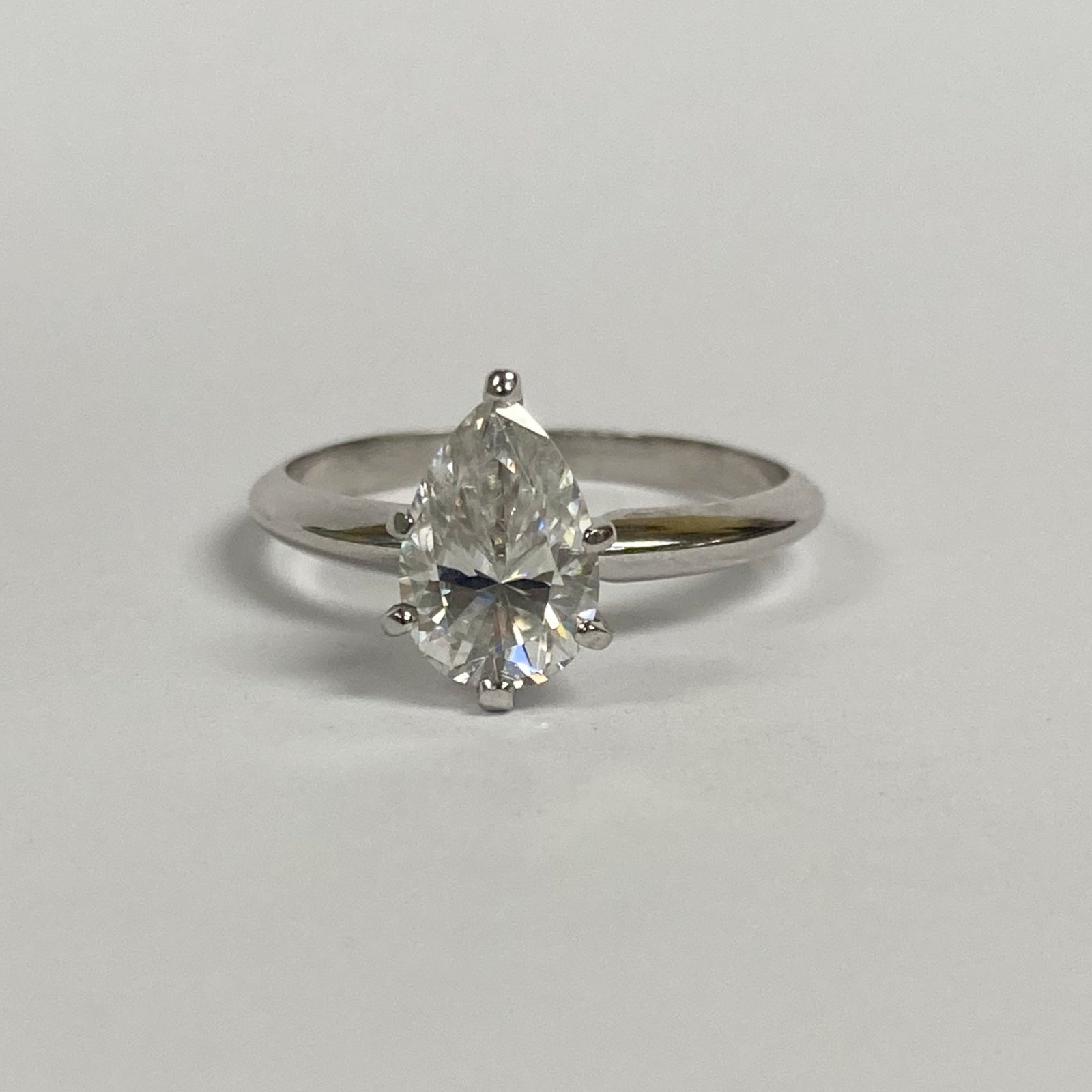 14k Pear-Shaped Moissanite Engagement Ring