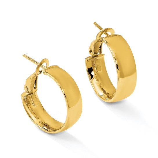 10k Yellow Gold Polished Omega Hoop Earrings