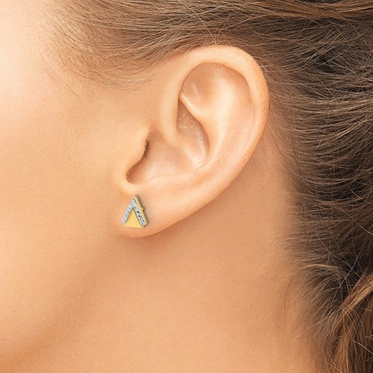 Leslie's 10K Triangle Post Earrings