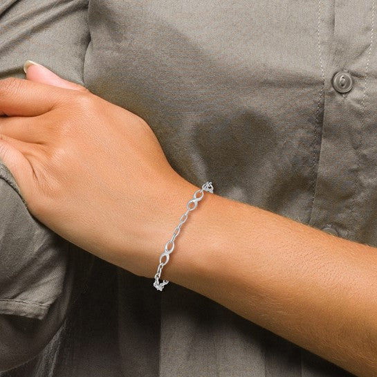 10KWG Infinity & Oval Link Bracelet