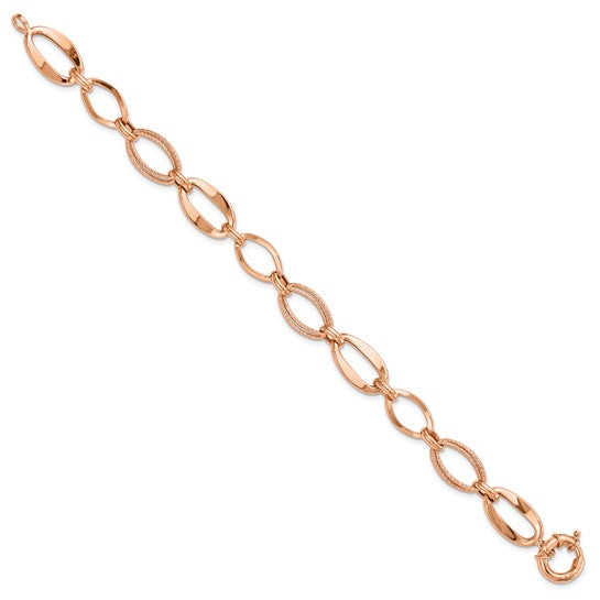 7.5" 10K Rose Gold Polished Link Bracelet