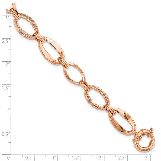 7.5" 10K Rose Gold Polished Link Bracelet