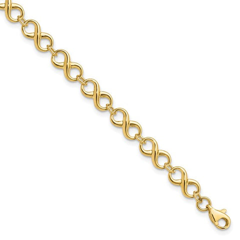 10K Polished Infinity Bracelet