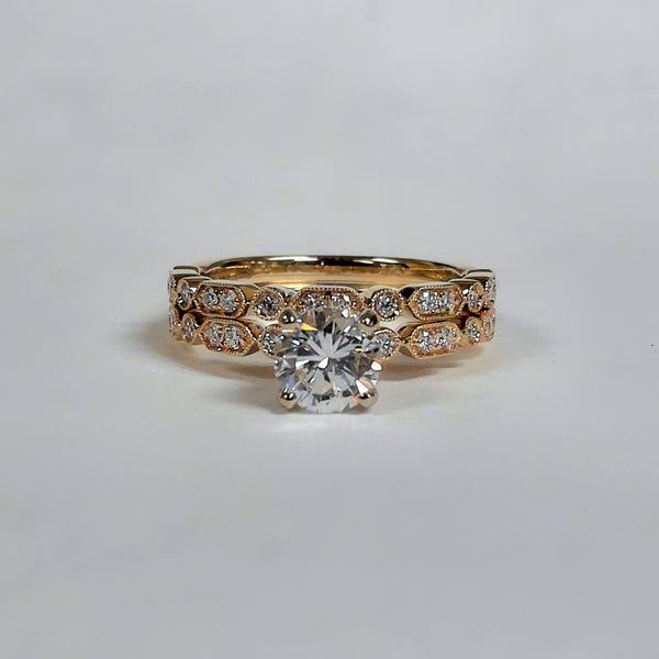 14KYG 0.83TW Diamond Engagement Ring