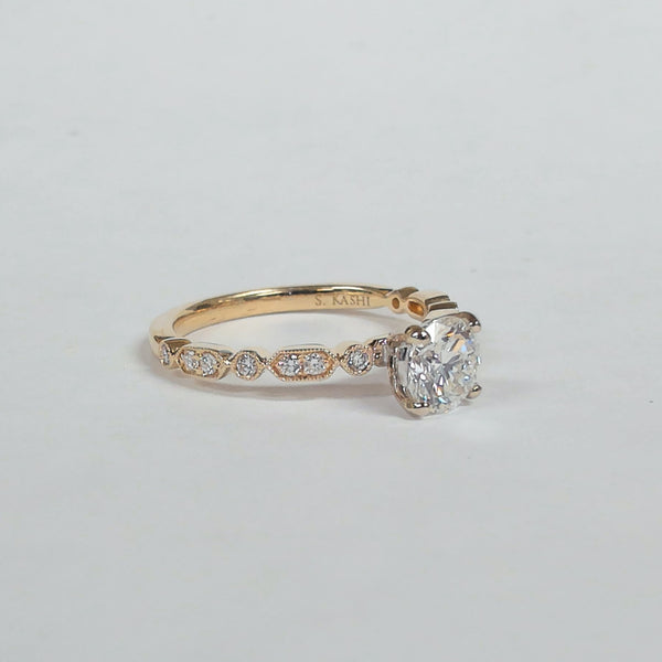 14KYG 0.83TW Diamond Engagement Ring