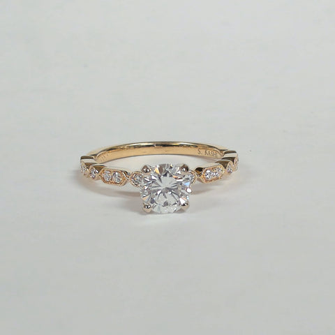 14KYG 0.83TW Diamond Engagement Ring