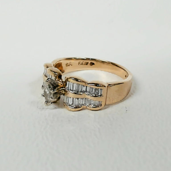 14K Marquise Diamond Engagement Ring