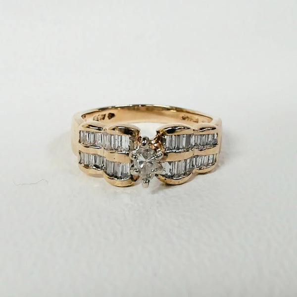 14K Marquise Diamond Engagement Ring