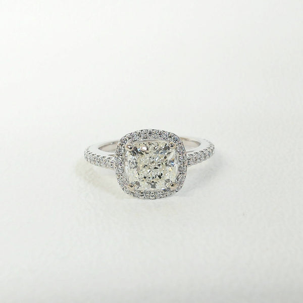 14K 1.76TW Diamond Halo Engagement Ring
