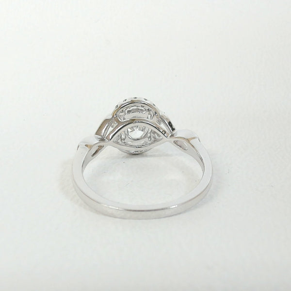 14K Diamond Oval Halo Engagement Ring