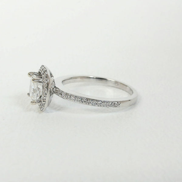 14K 1.00TW Diamond Halo Engagement Ring