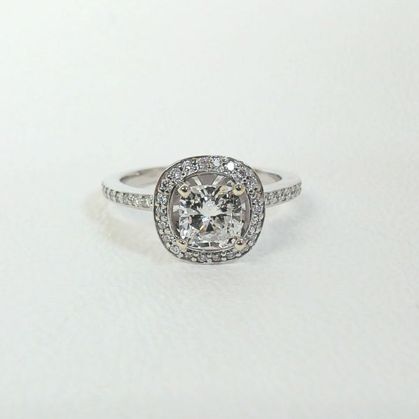 14K 1.00TW Diamond Halo Engagement Ring