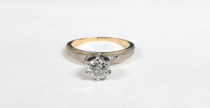 14KYG Old European Diamond Engagement Ring