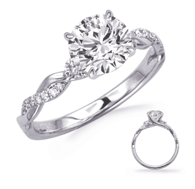 14K Diamond Braided Semi-Mount Engagement Ring