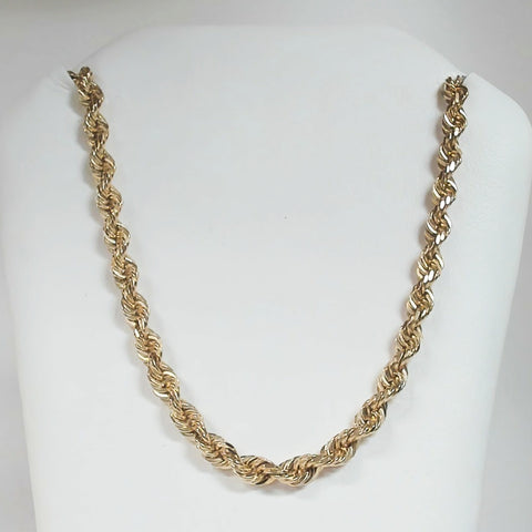 20" 14K 3.5MM 21.2 grams Rope Chain