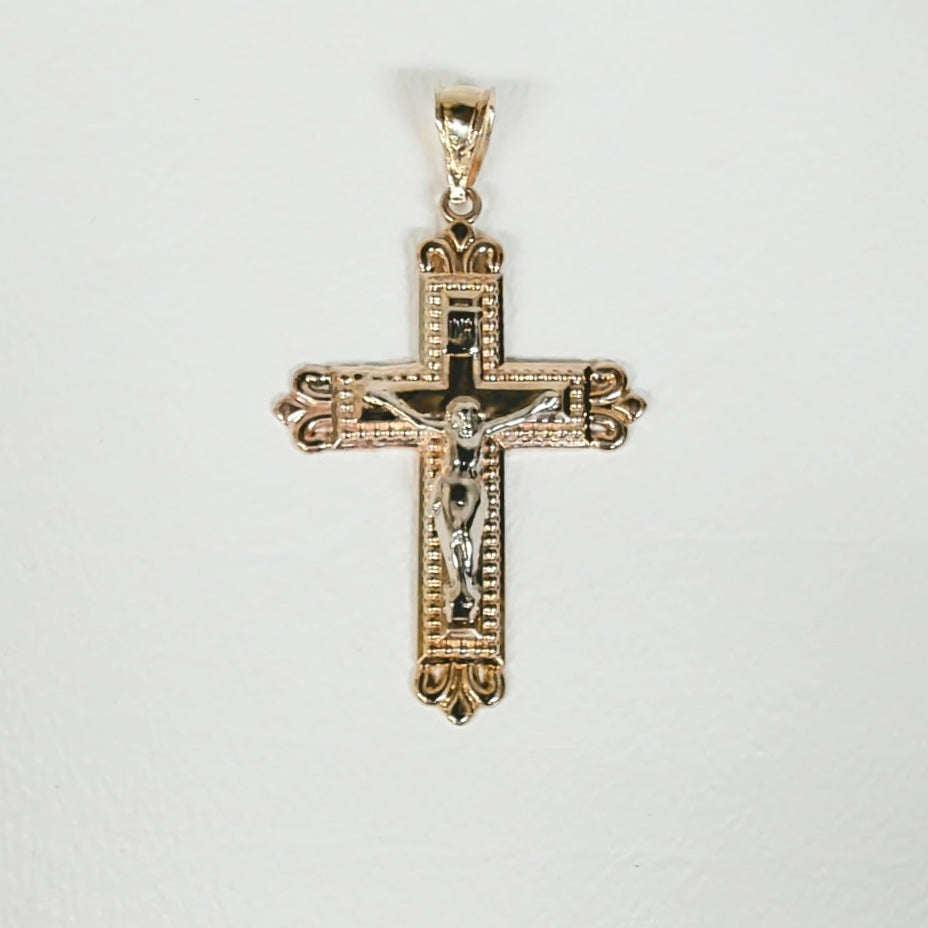 14K Two Tone Crucifix