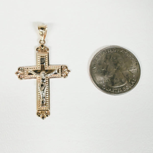 14K Two Tone Crucifix