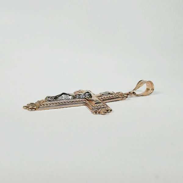 14K Two Tone Crucifix